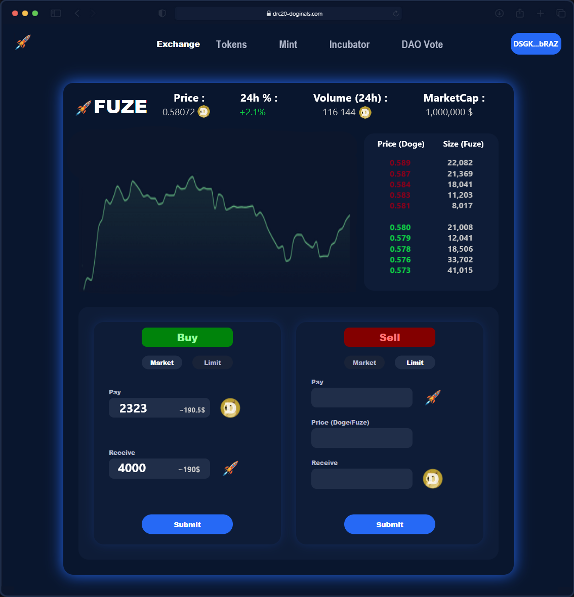 Fuze web app page